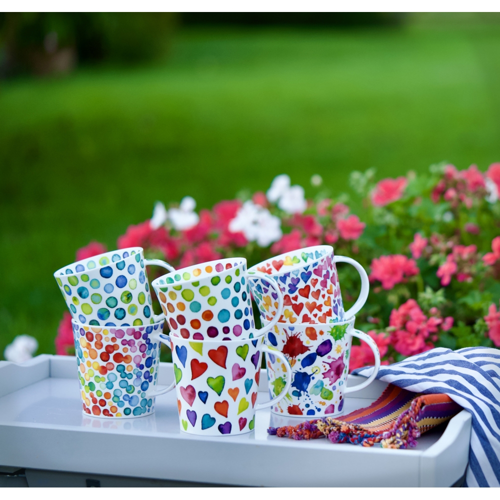 Bright mugs outside