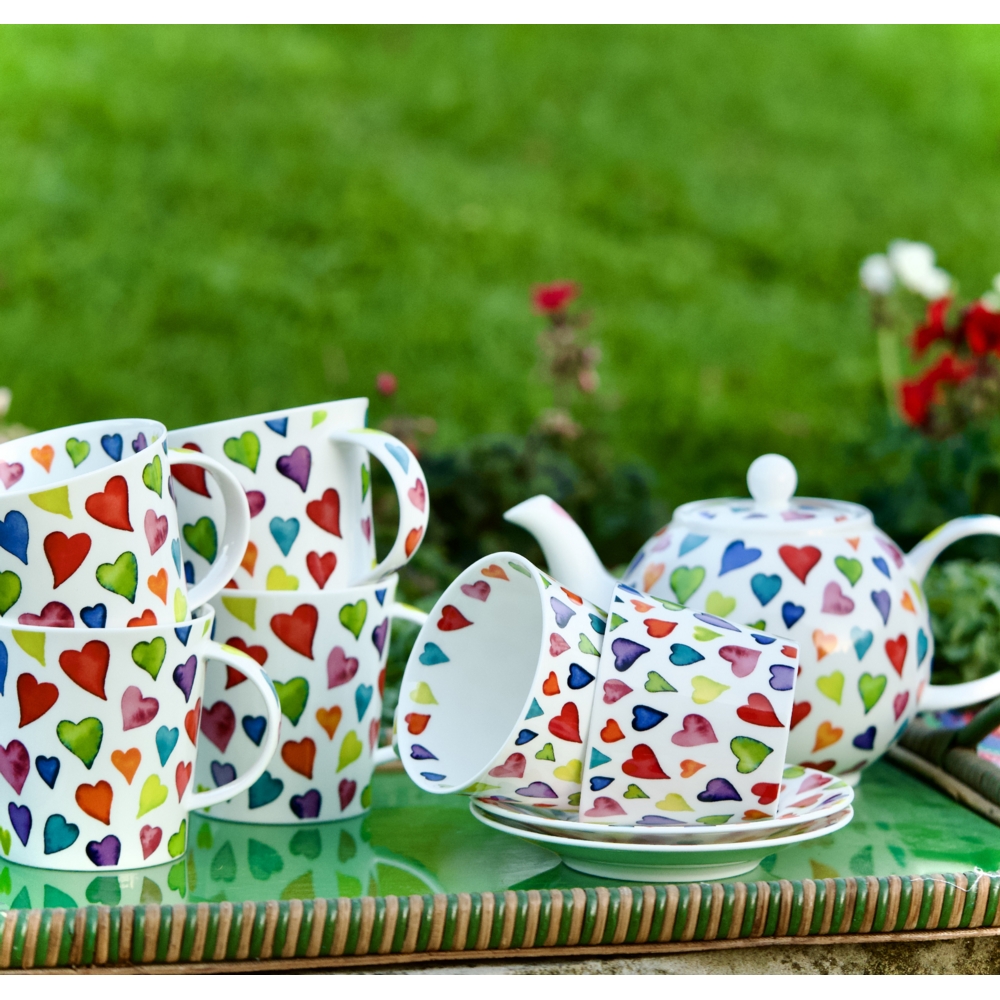 Warm Hearts set - large LOVE HEARTS TEAPOT COLL GARDEN 1