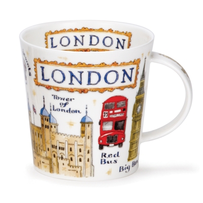 Tazza Cairngorm Hot Spots In Bone China - 0,48 Litri - Design Con Pois Colorati - Alta 11 Cm
