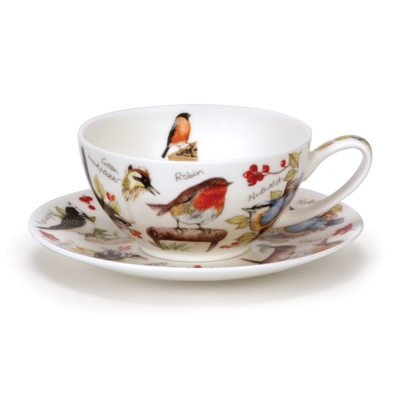 T41 Cup & Saucer Flowers & Birds