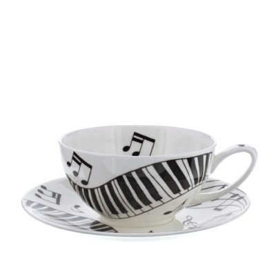 T41 CUP/SAUCER EBONY/IVORY