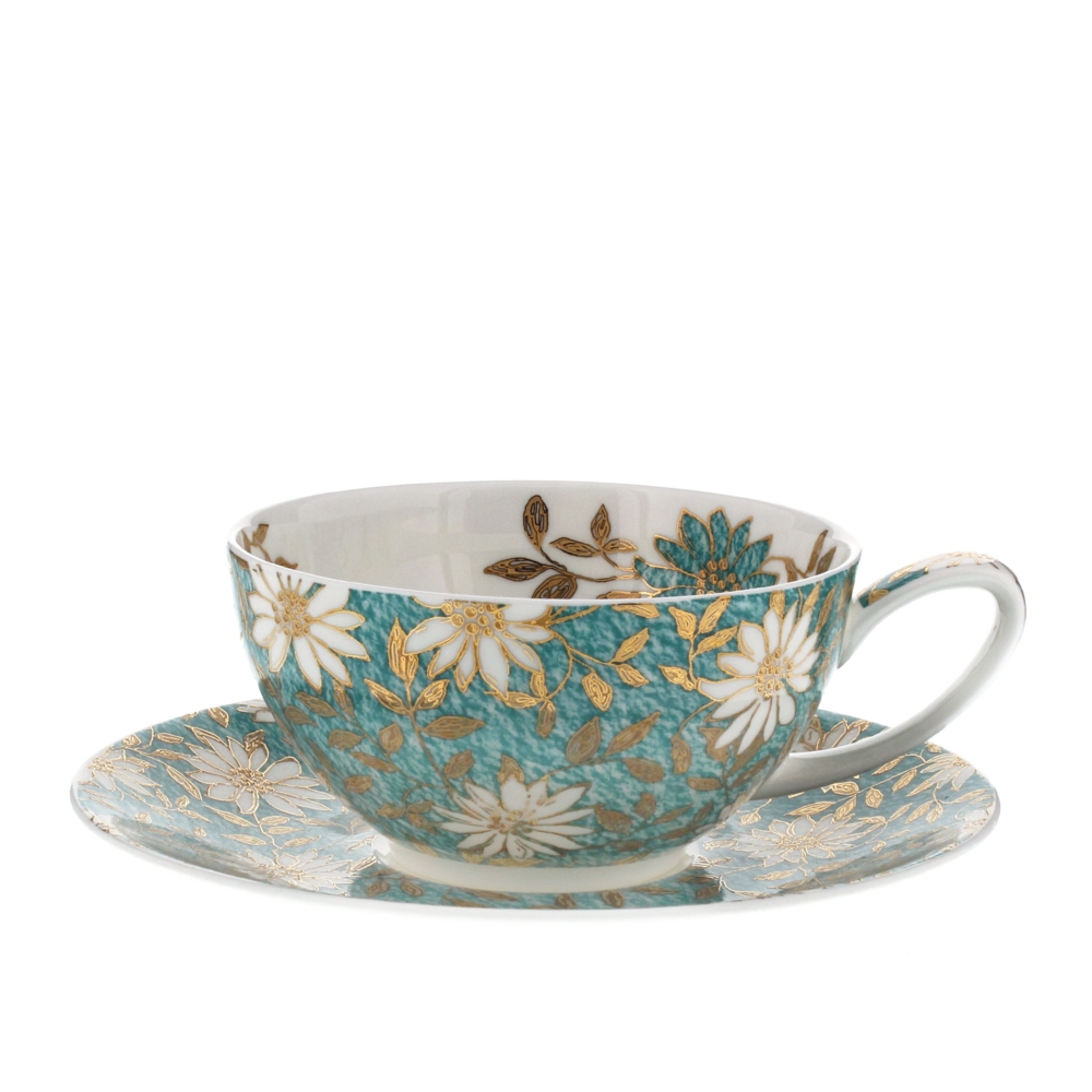 T41 CUP/SAUCER NUOVO TEAL